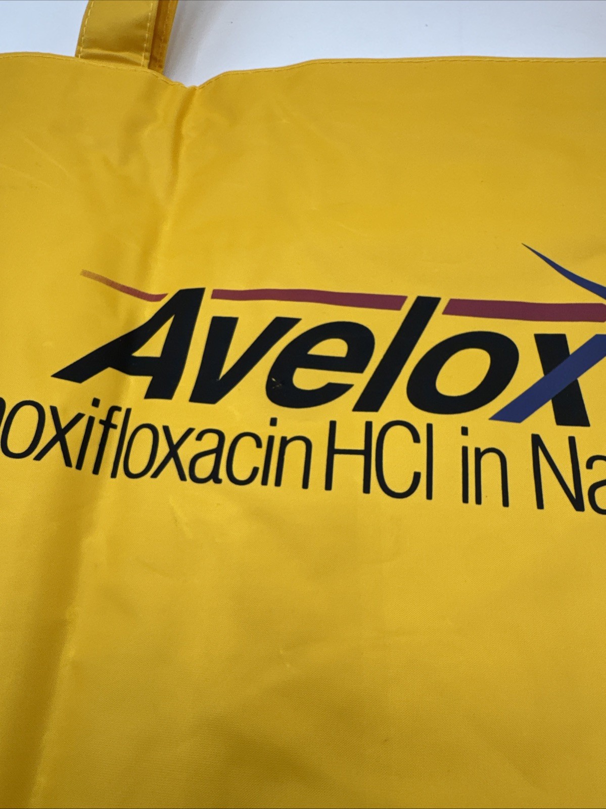 Huge Avelox Vinyl Zippered Tote Drug Rep Pharmaceutical Promo Advertising Yellow
