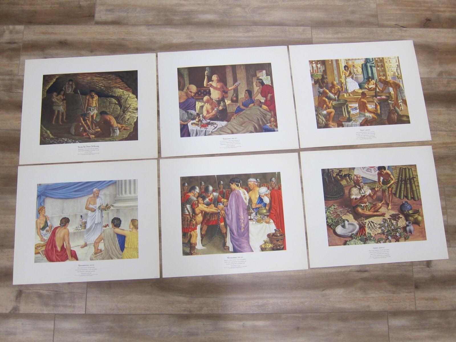 VTG. A HISTORY OF PHARMACY IN PICTURES by Parke Davis Set 12 Prints 1950’s