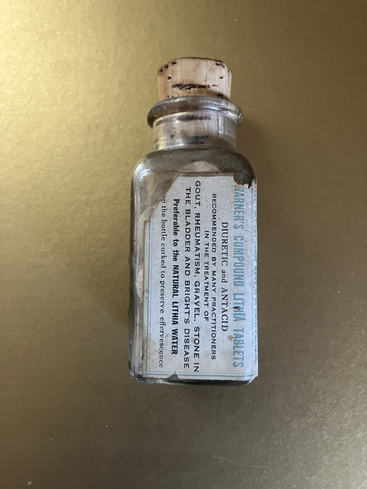 Vintage WM. R Warner’s Lithia Water tablets – bottle unopened
