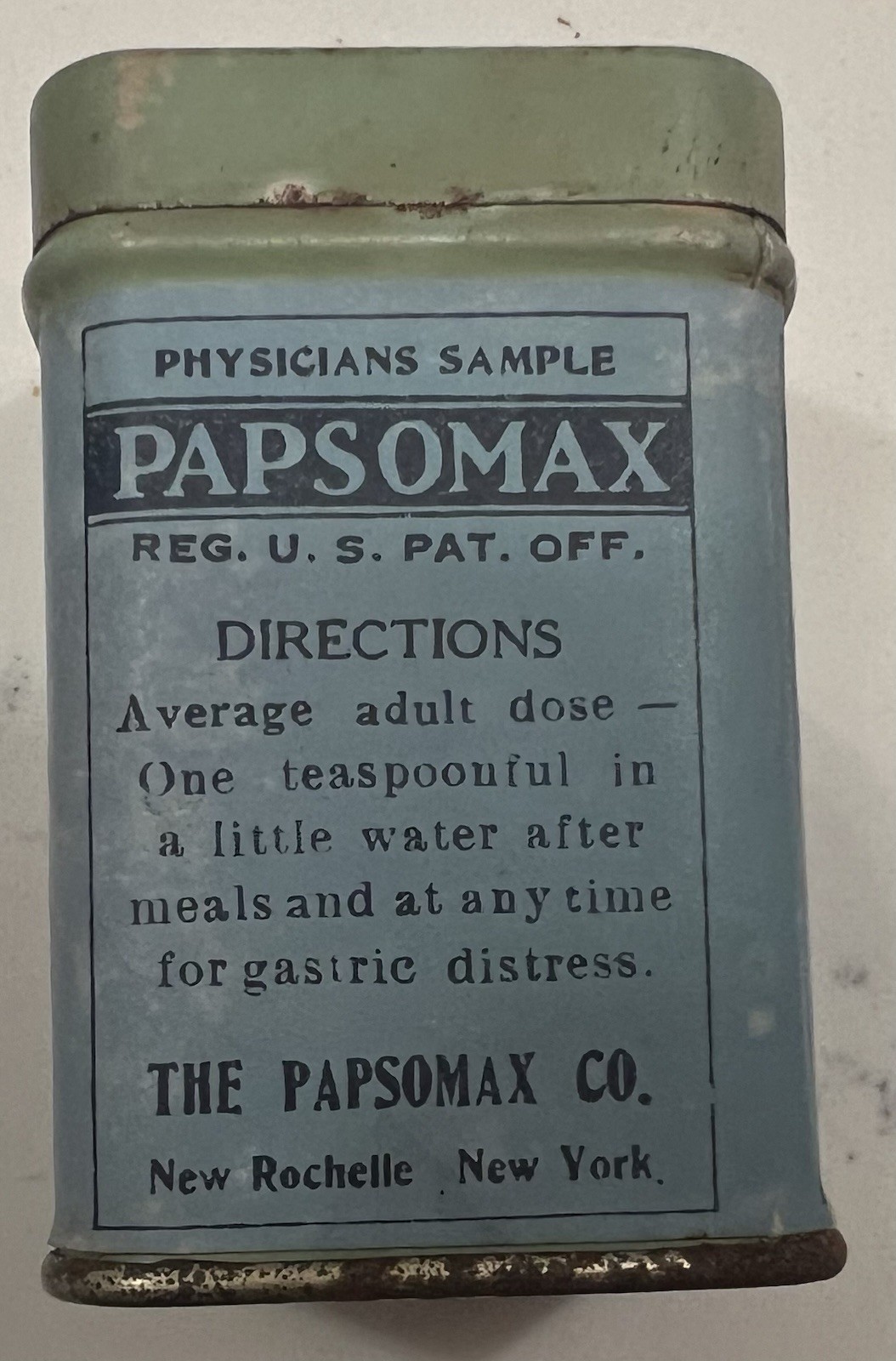 VTG Papsomax Rx Pharmaceutical Tin Early 20th Century USA