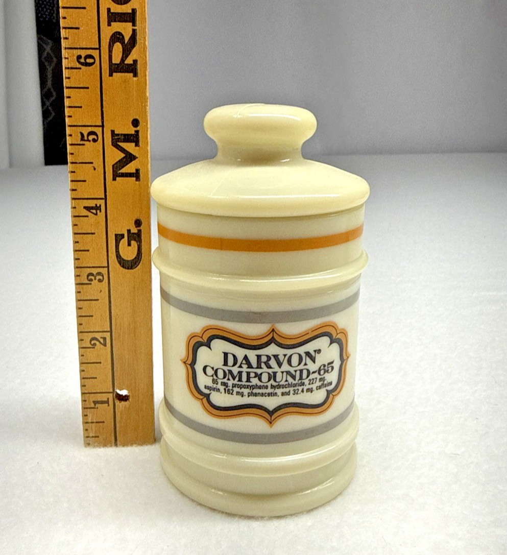 arvon Compound 65 Apothecary Pharmacy Ceramic Storage Jar Canister Vintage