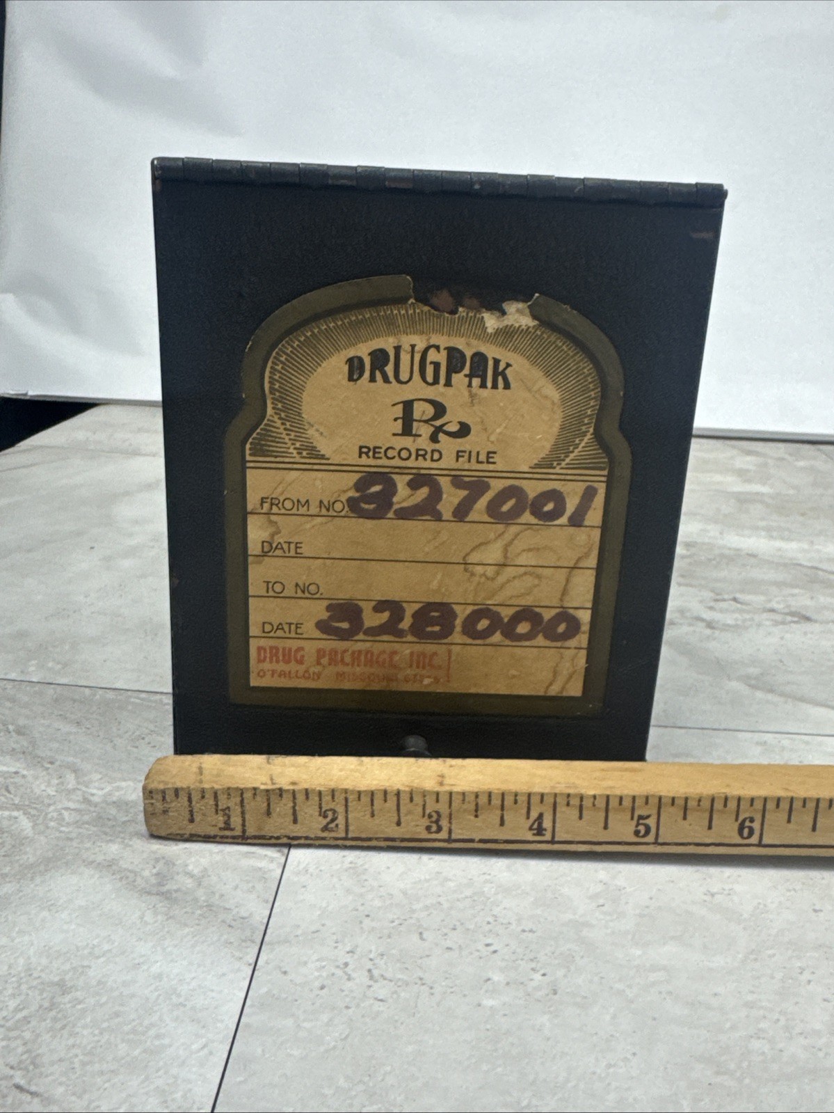 Vintage DRUGPACK RECORD FILE metal apothecary Pharmacy cabinet Drug Package Box