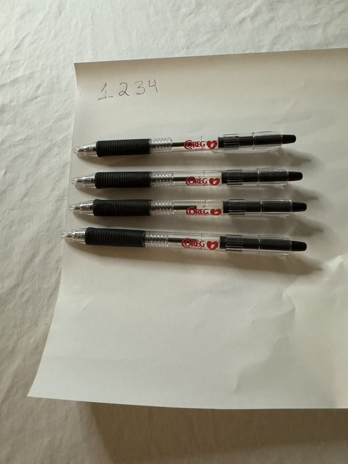 Lot Of 4 Coreg Pharmaceutical Drug Rep Pen Advertising Collectible Black Ink