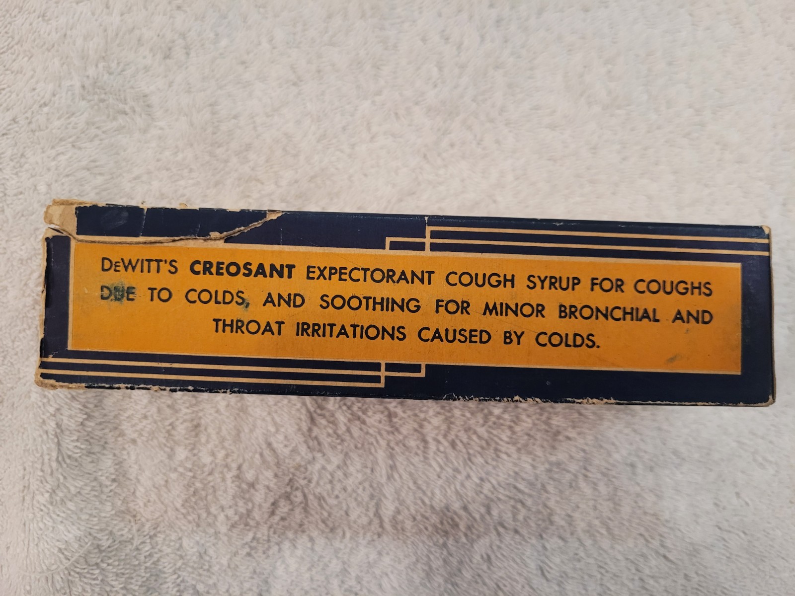 Vintage DeWitt’s Creosant Cough Syrup Bottle w/ Box Insert Paperwork Pharmacy Ad