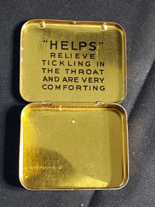 Advertising Medicine Tin HELPS Throat Pellets National Licorice Co Brooklyn NY
