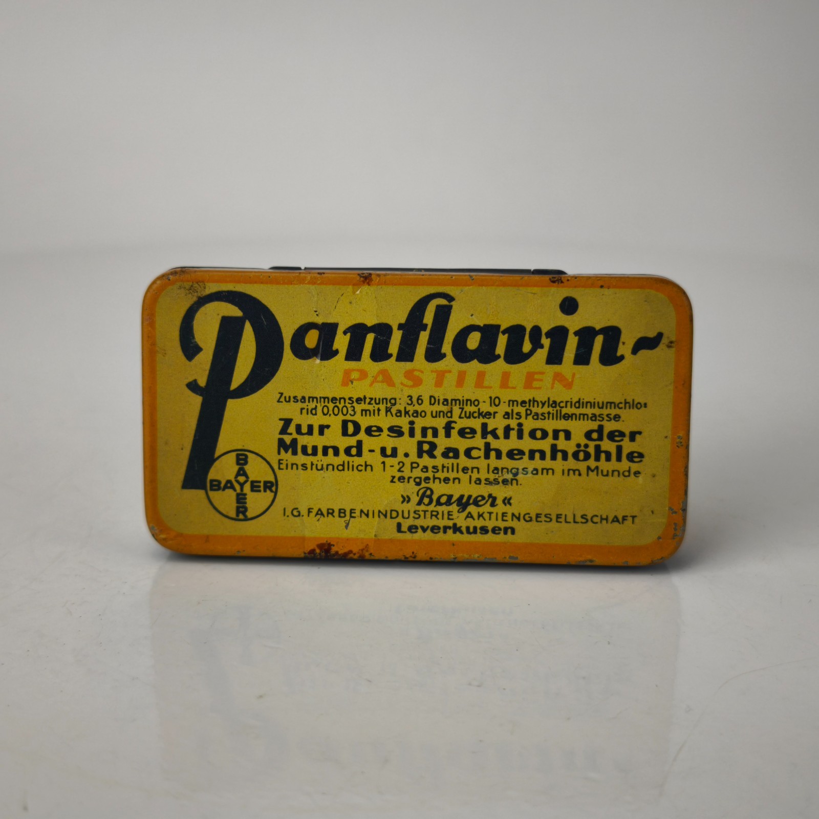 Antique German Panflavin Pastilen BAEYR Medical Empty Tin Box c.1930 #6084