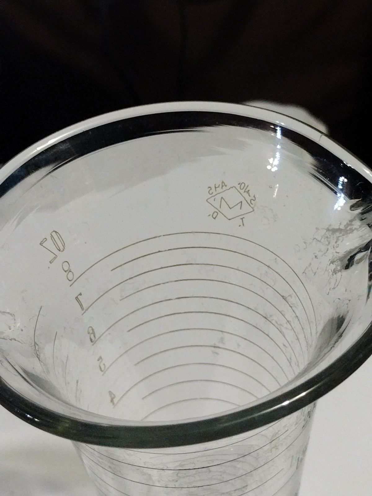 Antique John M Maris Tapered Apothecary Chemist Beaker Etched Glass Footed