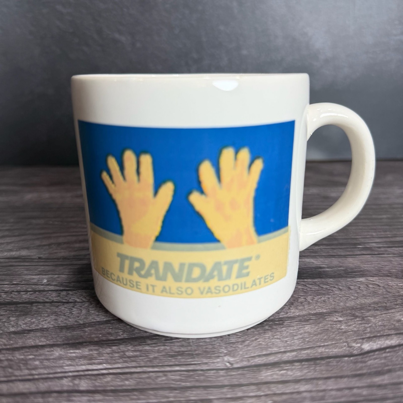 Vintage Trandate Labetalol HCl Glaxo Pharmaceutical Advertising Coffee Mug