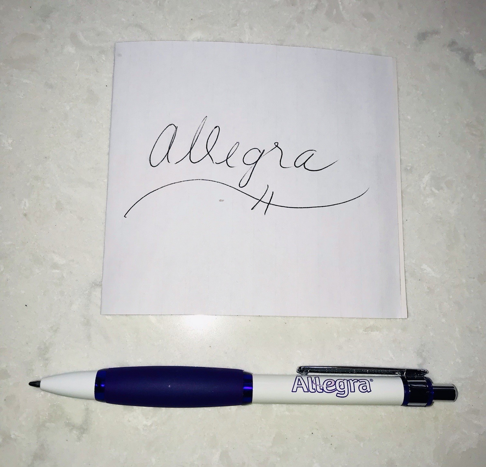 Pharmaceutical Advertising ALLEGRA Drug Rep Paper Mate Click Pen w/ Grip Writes