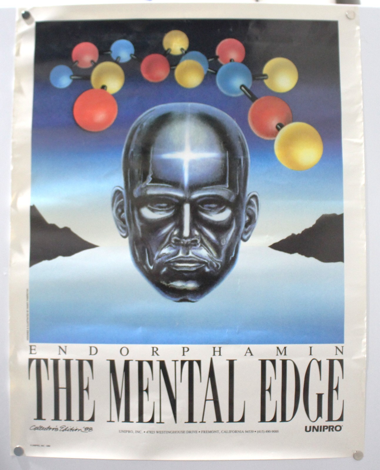 Vintage Endorphamin THE MENTAL EDGE Prescription Medicine Pharmaceutical POSTER