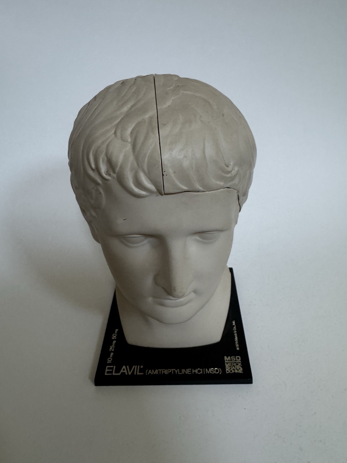1974 Elavil MSD Merck Sharp Dohme Medical Head and Brain Advertising Display 8″