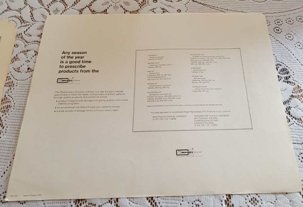 1975 PFIZER ADVERTISEMENT AMERICAN HOMESTEAD SPRING Currier Ives 12×16″ PRINT