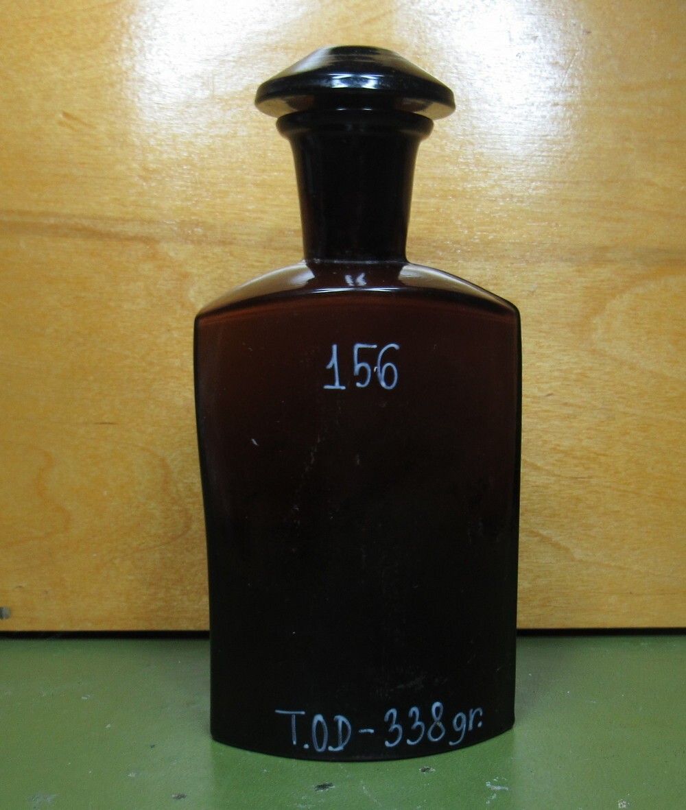 Vintage Medical Science Glass Bottle,Amber color,Germany №30824