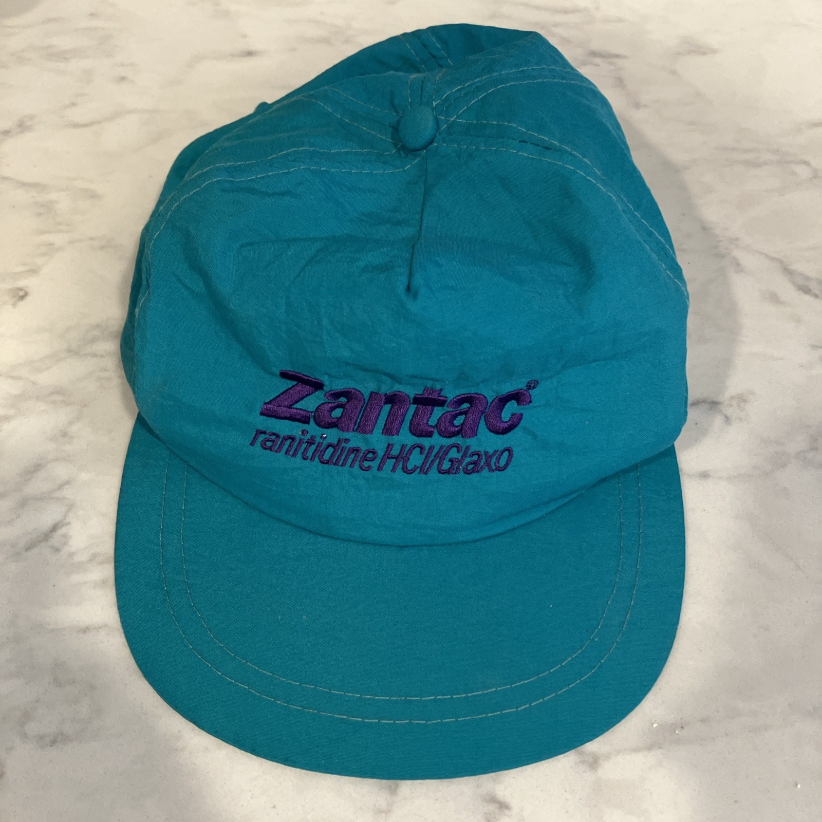 VTG 90s Zantac Ranitidine Glaxo Pharma Advertising Hat Cap Drug Rep Promo Merch