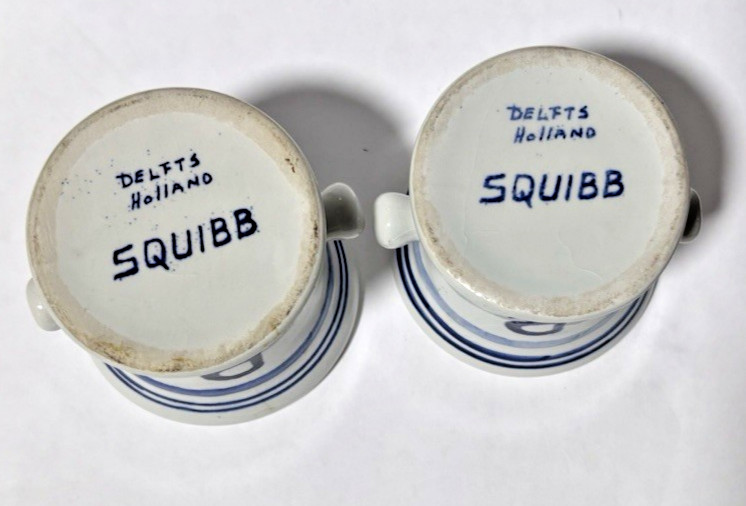 Delfts Holland Squibb Rx Mortars & Pestle Set