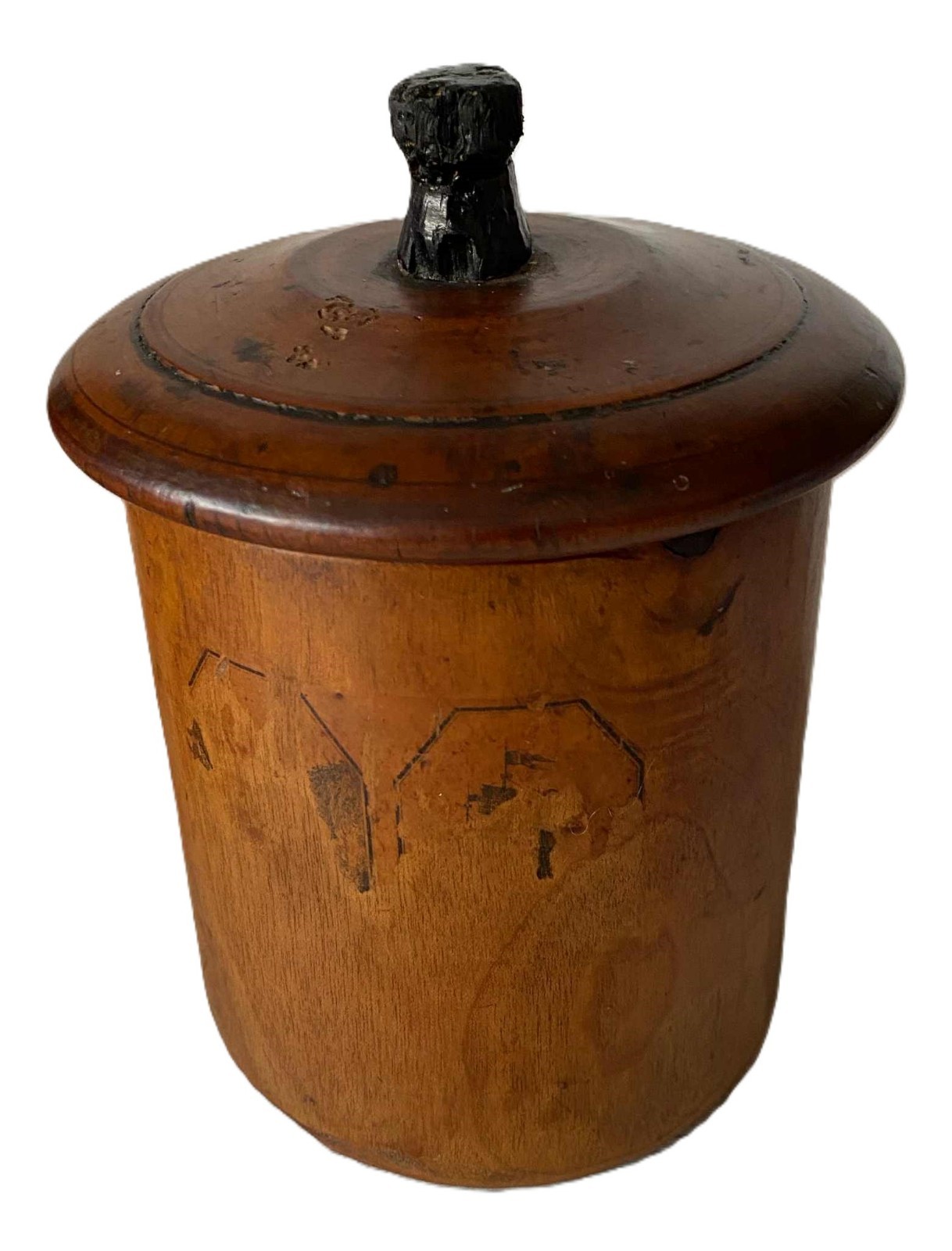 Antique Treen Apothecary Jar with Lid