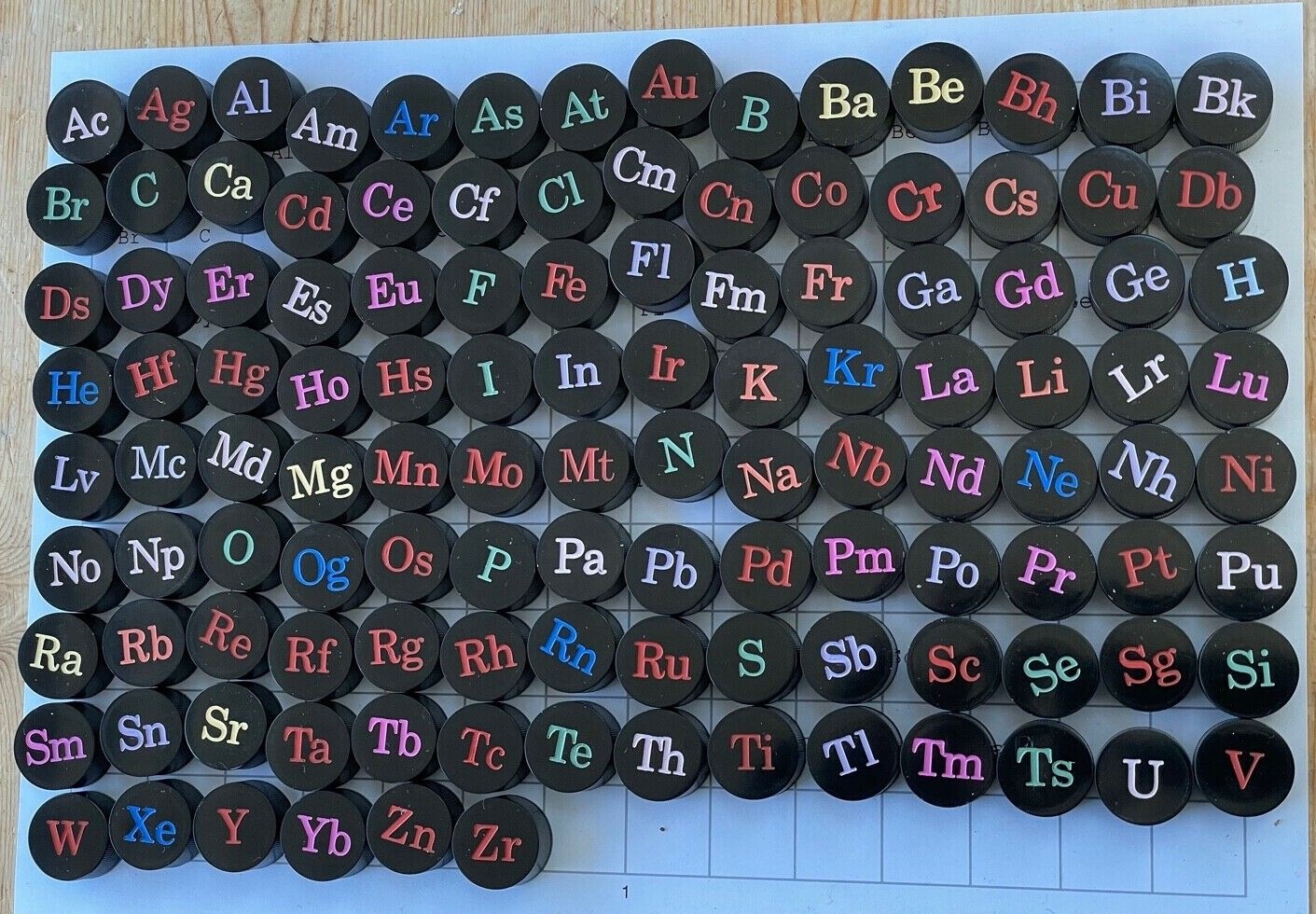 Engraved Set of Vials for Collecting Element Samples from the Periodic Table