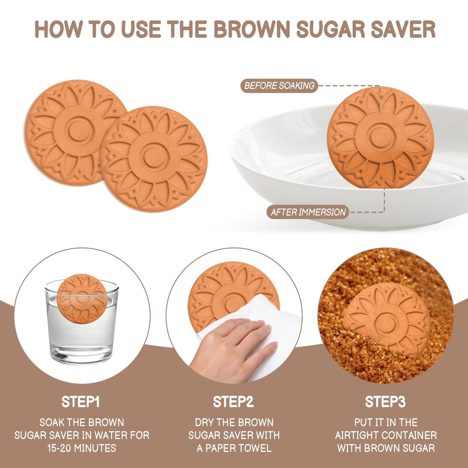 Airtight Brown Sugar Container 800ml/27OZ (2-Pack) Clear Storage Jars with 2 …