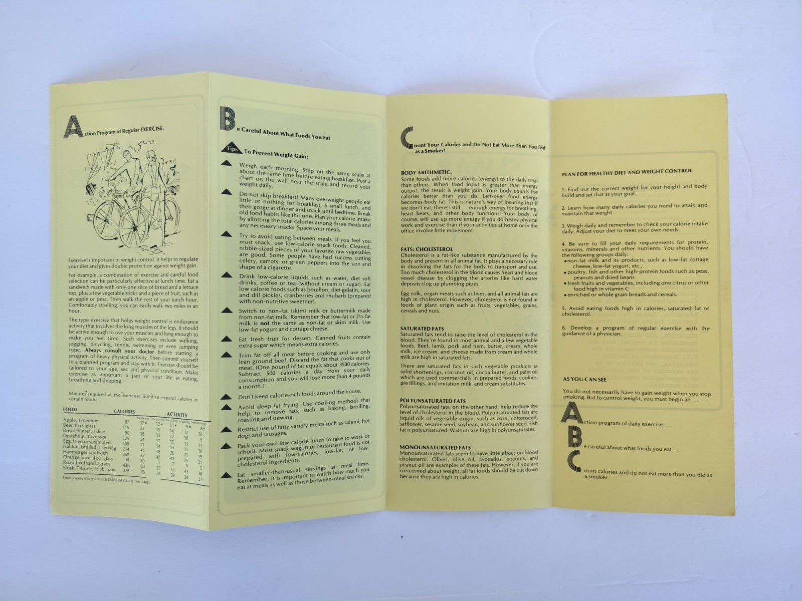 Vintage Brochure Weight Loss after Quitting Cigarettes 1977