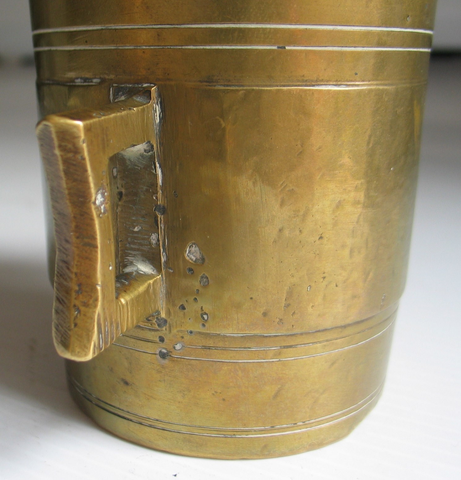 Heavy Vtg Antique Brass Mortar & Pestle Emil Ortony Wien (Vienna, Austria) RARE!