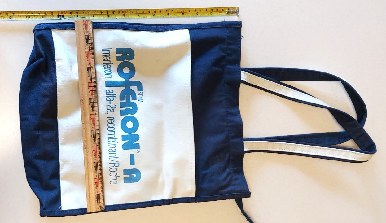 Drug Rep Pharmaceutical Advertising Tote Bag Roferon-A Roche Canvas