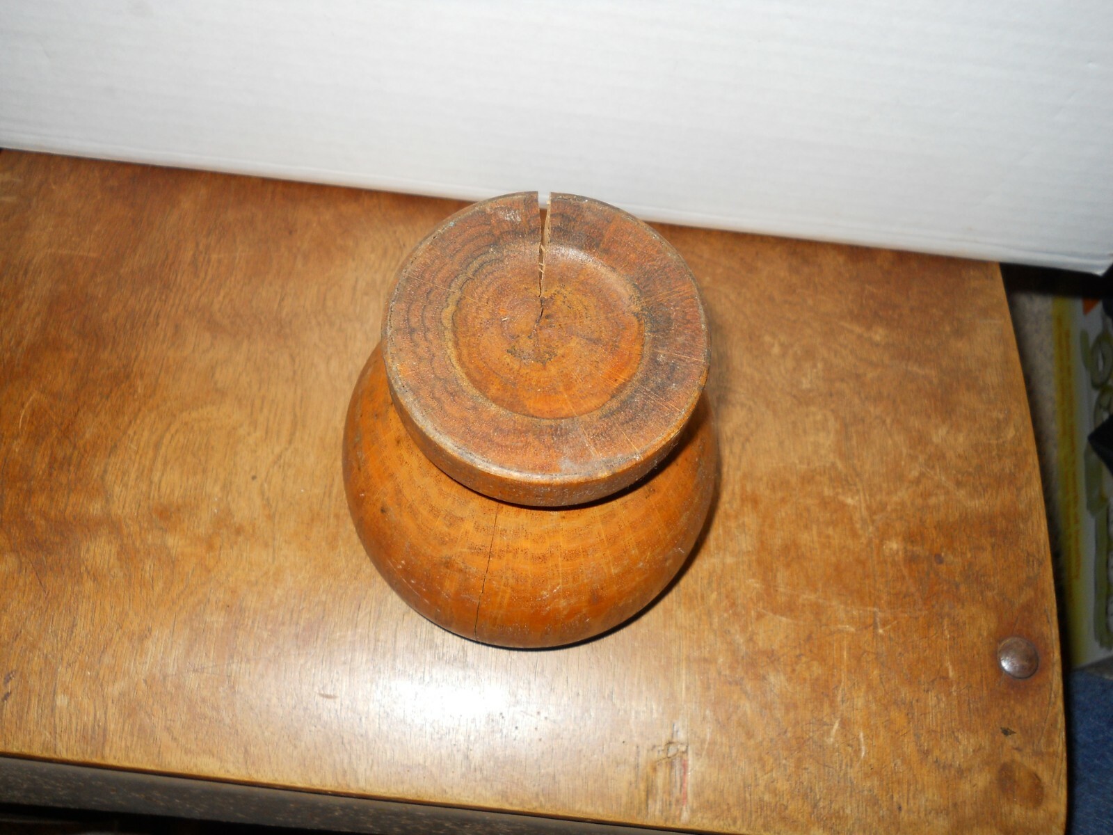 Vintage wooden pestle and mortar – 5 inches tall