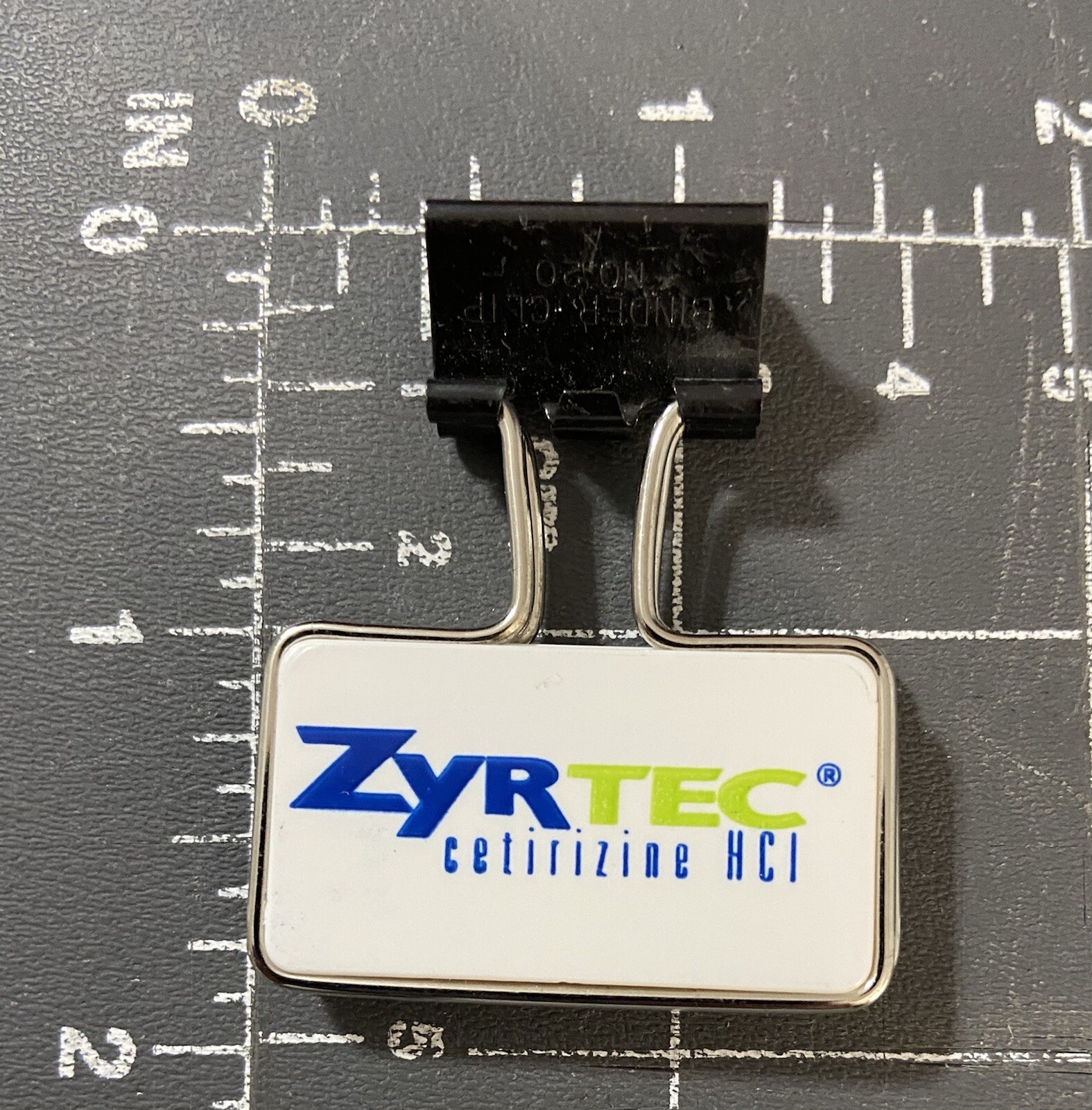 Zyrtec Brand Logo Pharmaceutical Advertising Binder Clip Sales Promotional Item