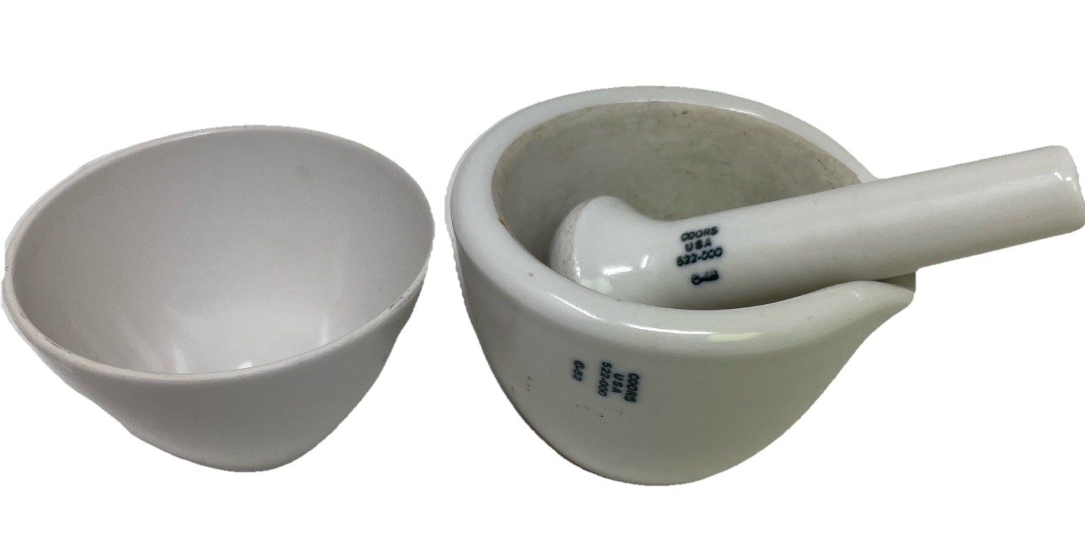 COORS USA small MORTAR 522-006 and COORS USA PESTLE 522-000 Vintage