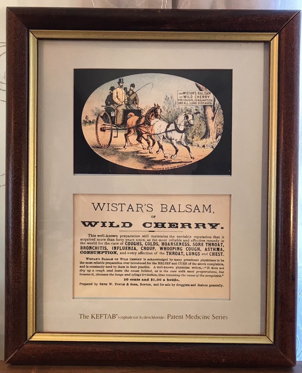 The KEFTAB Patent Medicine Series Framed Wistar’s Balsam Of Wild Cherry