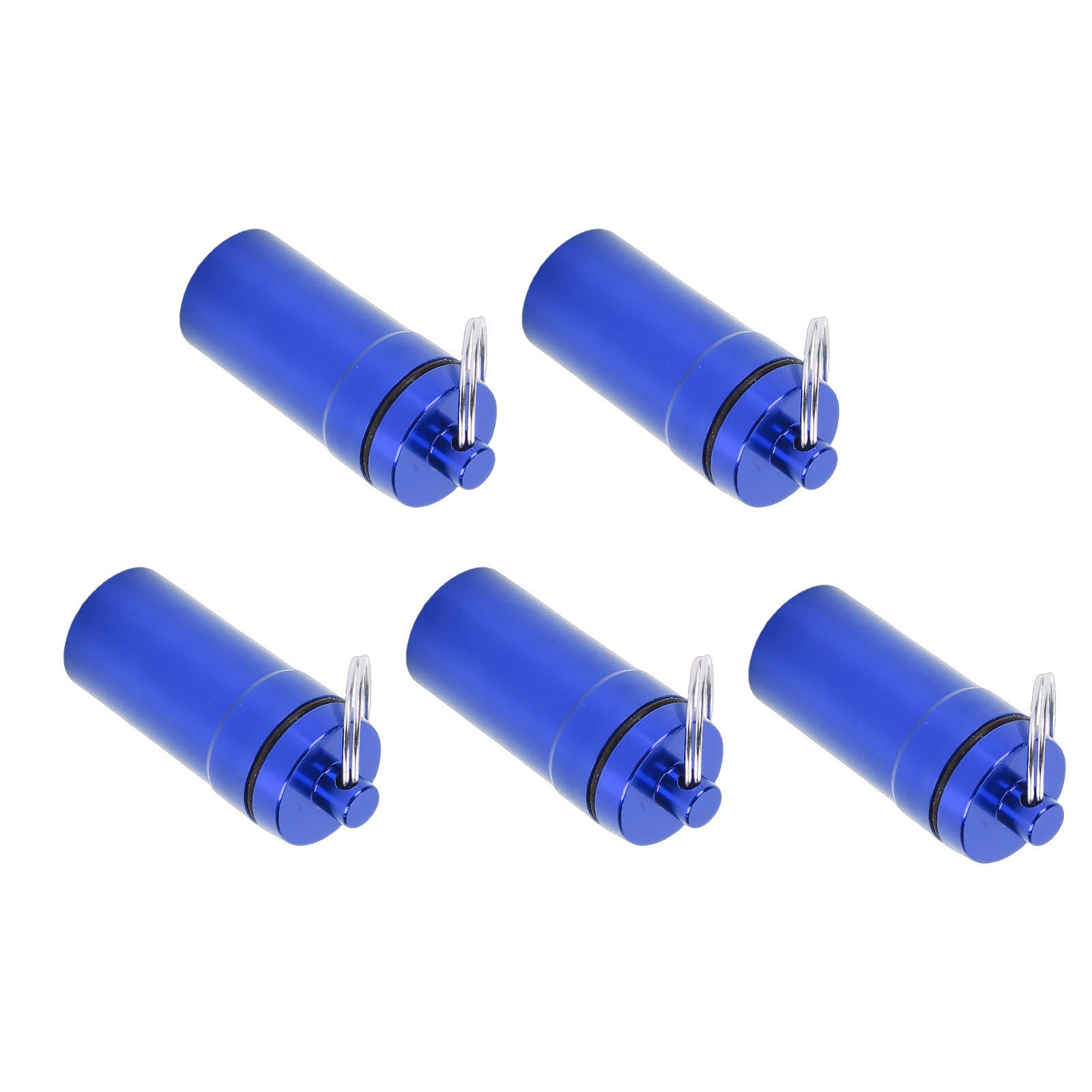 1-5pcs Mini Keychain Tablets Case Water Proof Outdoor Tablets Container Blue