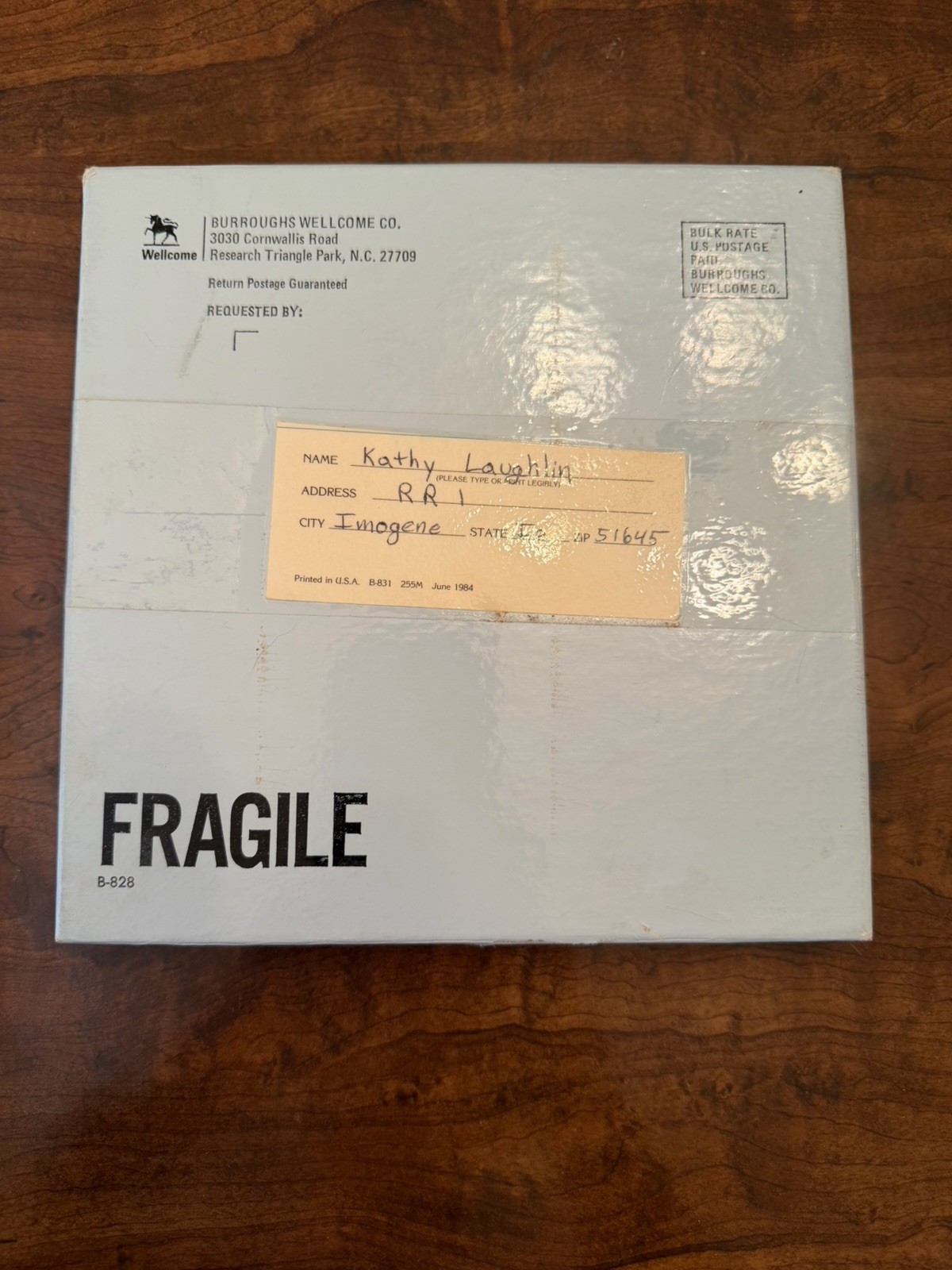 1984 Burroughs Wellcome Pharmacy Education Program Ceramic Pill Tile w/ Box