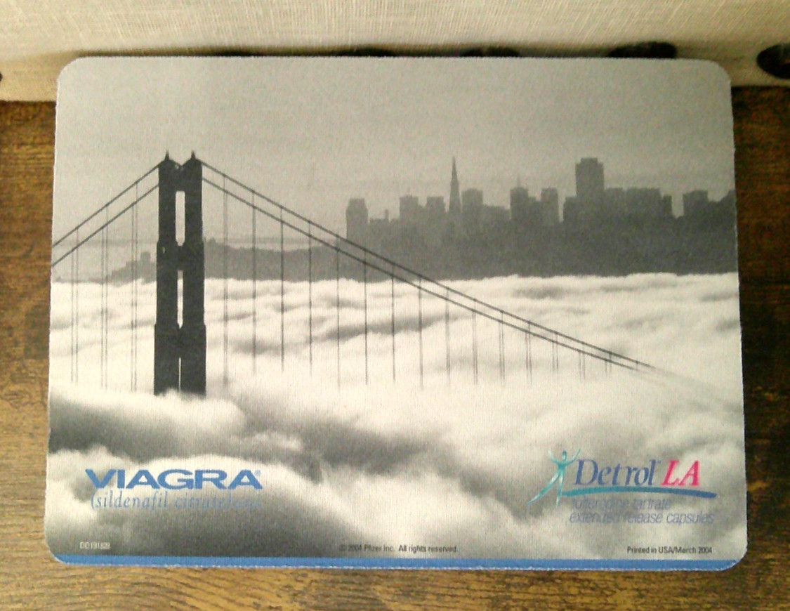Pfizer Viagra Detrol LA Advertising 2004 Mousepad Pharmaceutical Promotion Item