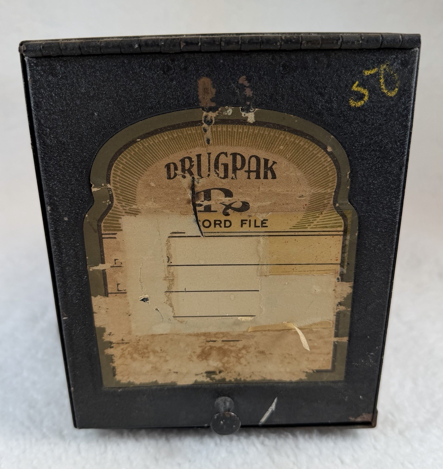 Vintage Pharmacy Prescription Record File Boxes Metal Apothecary Drugpak RX