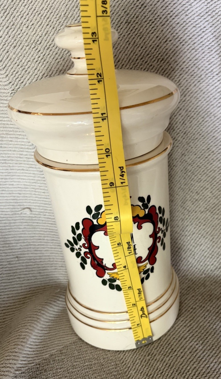VINTAGE APOTHECARY MEDICINE PHARMACY DRUGSTORE JAR “BLAIR POTTERY” Oleum Myrcae