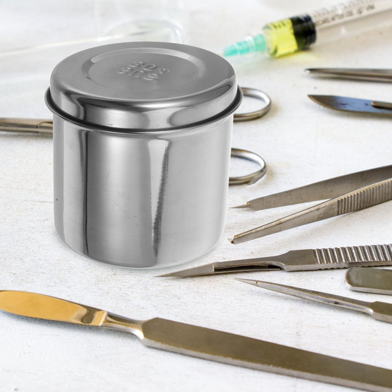 Stainless Steel Storage Jar, Gauze Dressing Unguent Holder 3.54 Inch, Profess…