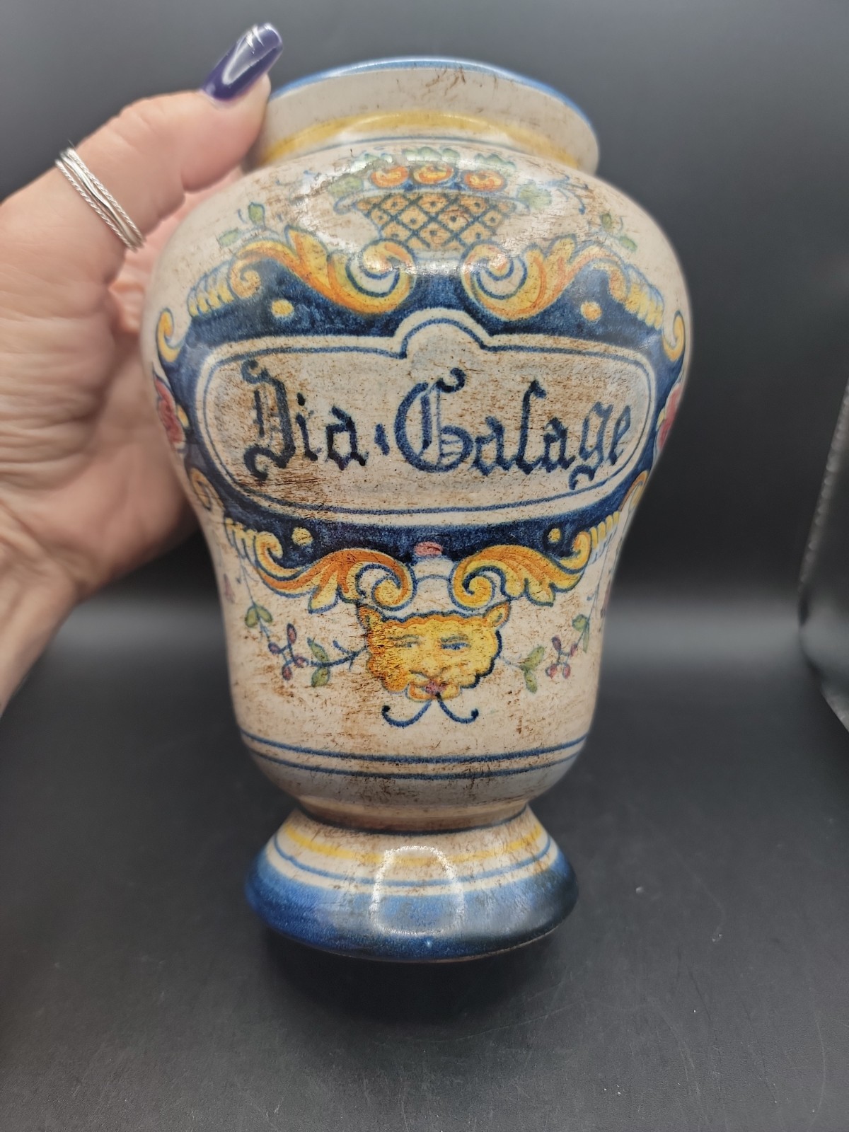 Vintage Italian Majolica Apothecary Jar Vase Deruta Style Hand Painted…