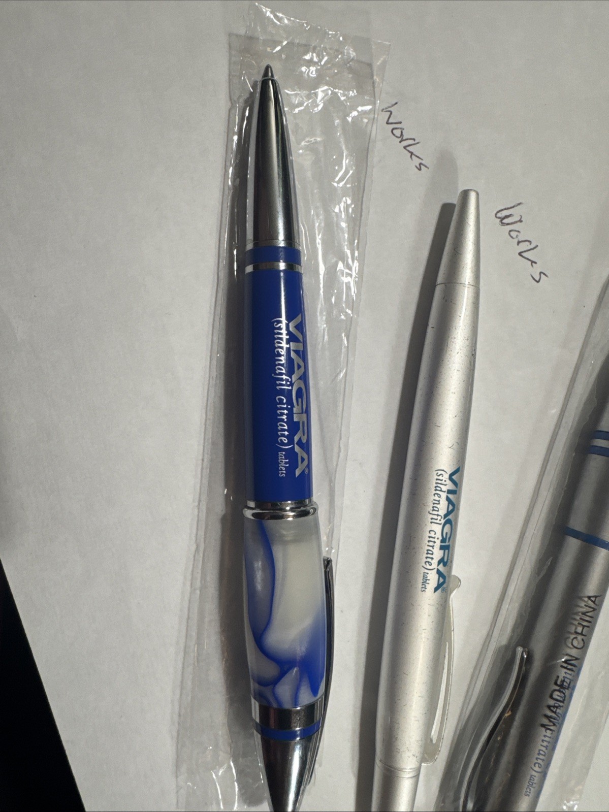 Lot of 3 VIAGRA Pharmaceutical Drug Rep Promotional Pens Metal & Plastic