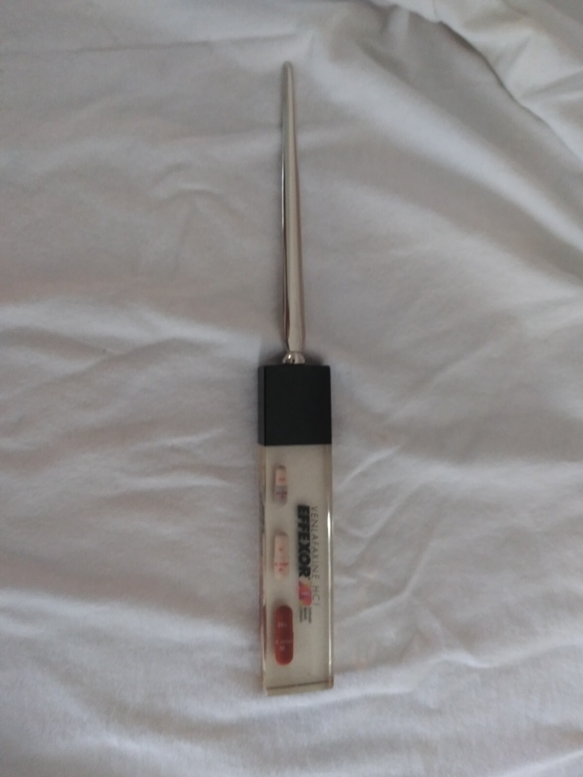 Effexor Drug Rep Promo Letter Opener Lucite Encased Capsules