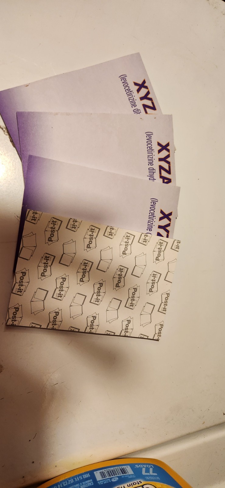 Rare, XYZAL, Drug Rep, Post-it notes pharma Pharmaceutical
