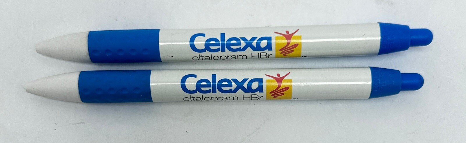 X2 CELEXA METAL Drug Rep Advertising Pen Pharmaceuticals Collectable Rx Pharma