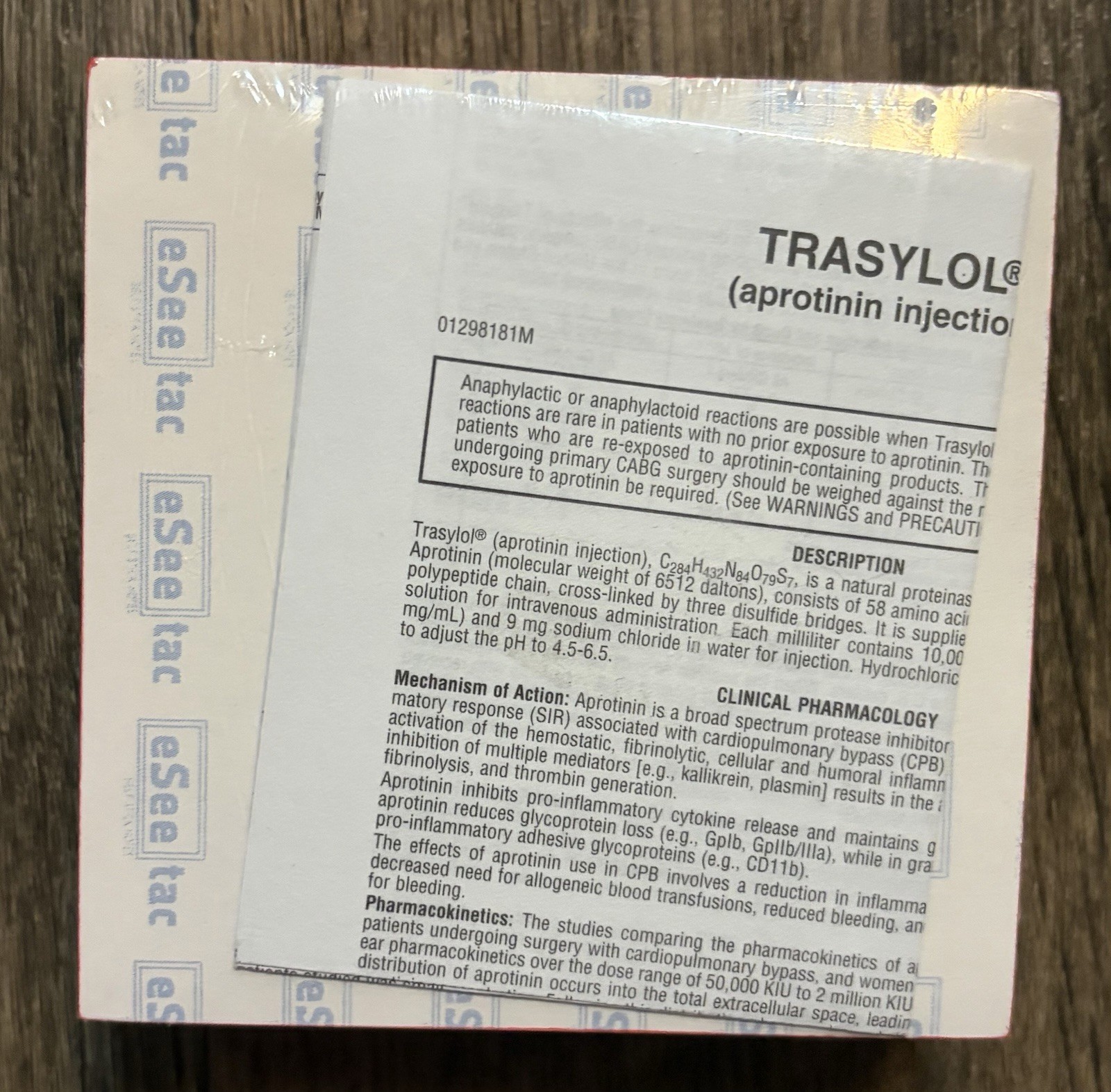 Sealed Medical Pharmaceutical Advertising Trasylol Doctors Note Pad
