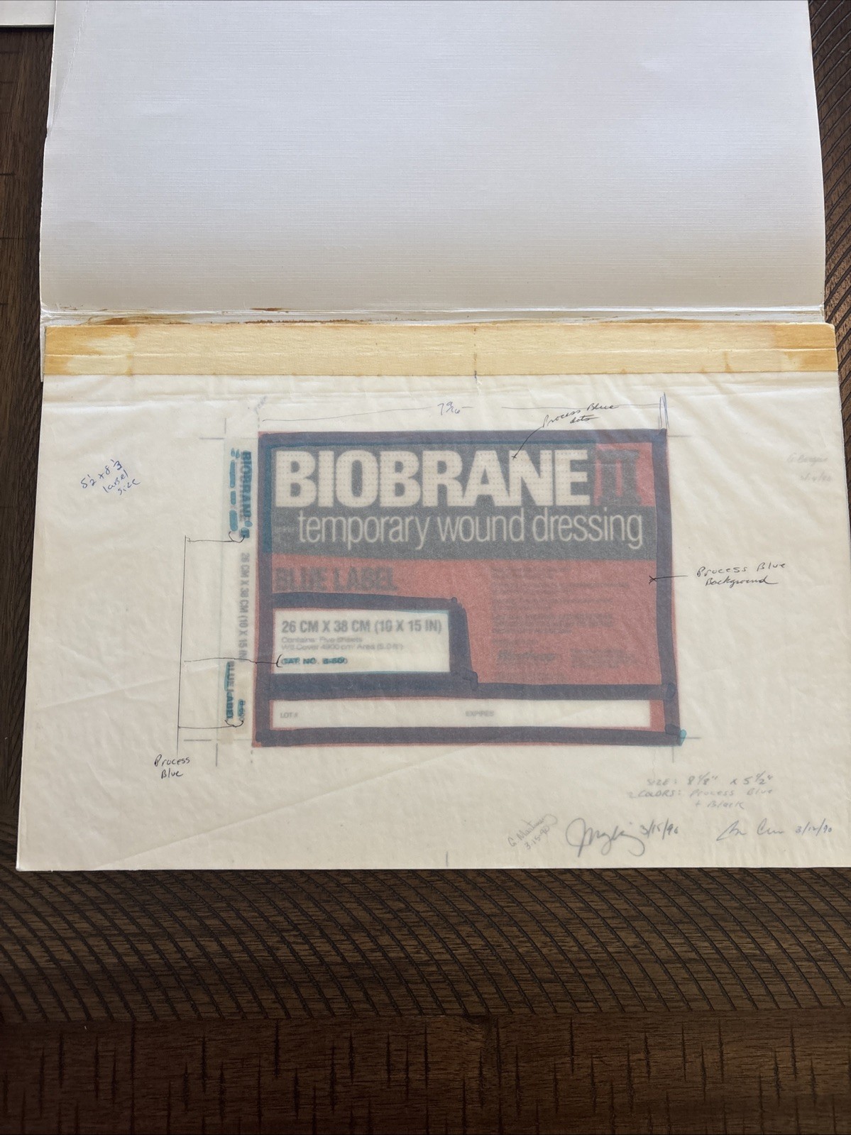 Lot Of 5 BIOBRANE II Signed Original Label Art Works Winthrop Pharma w/ Booklet