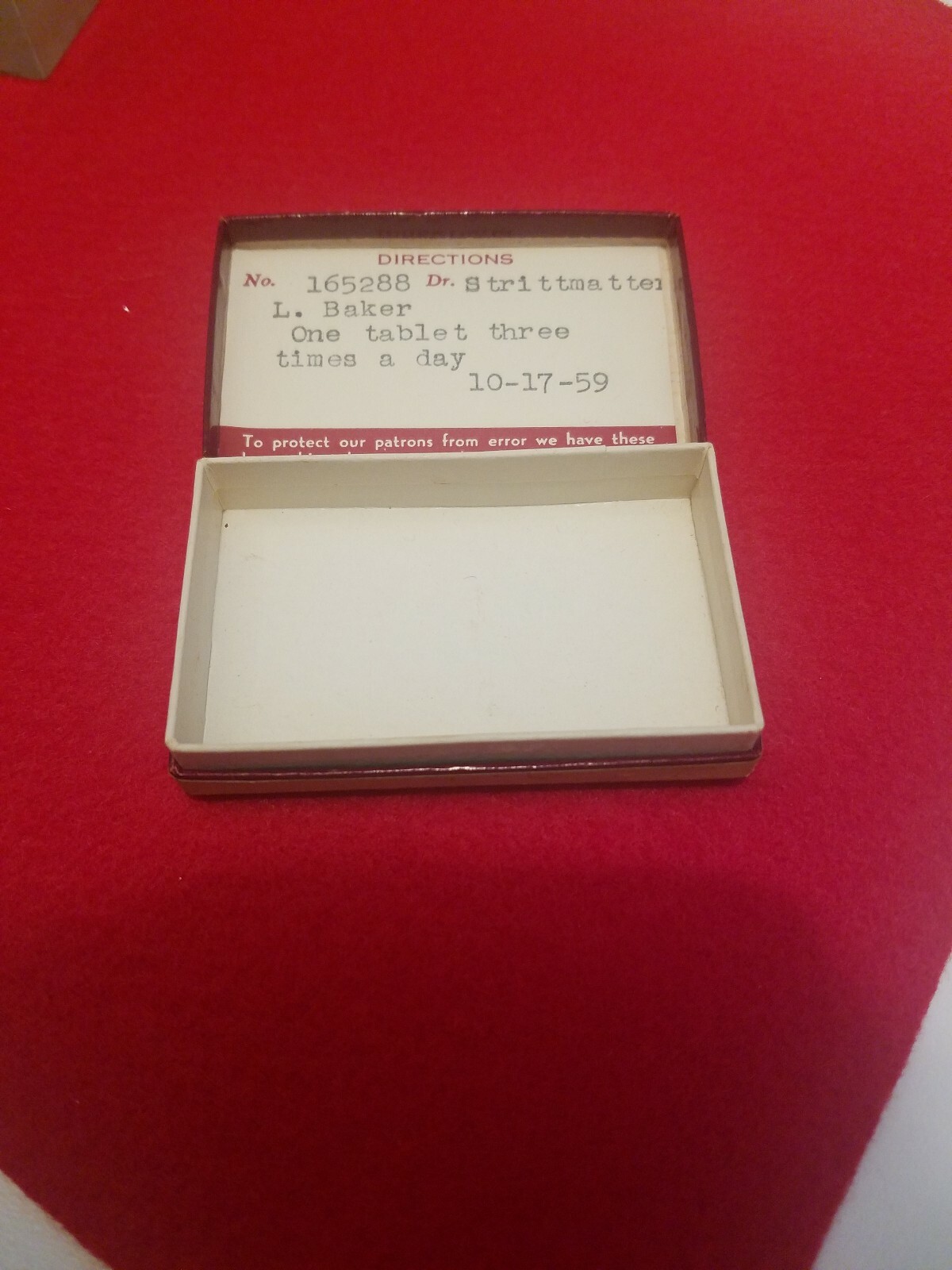 Vintage Cardboard Medicine Box from Weiss Pharmacy, St.Louis