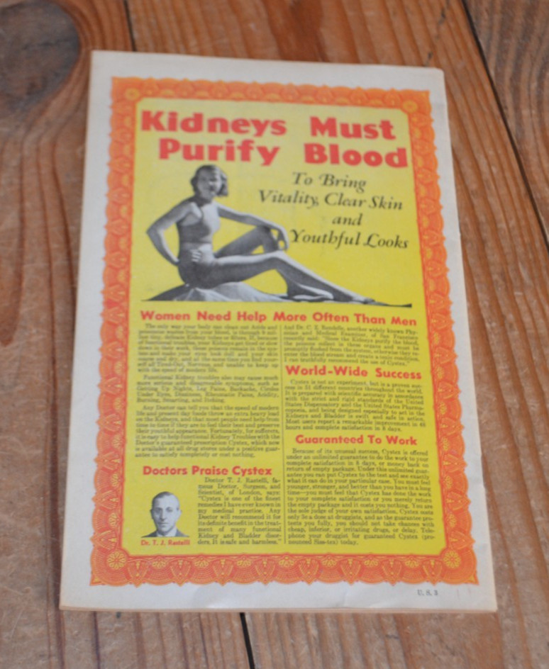 Vintage Advertising Booklet 1937 Knox Drugs Pharmaceutical Quack Medicine