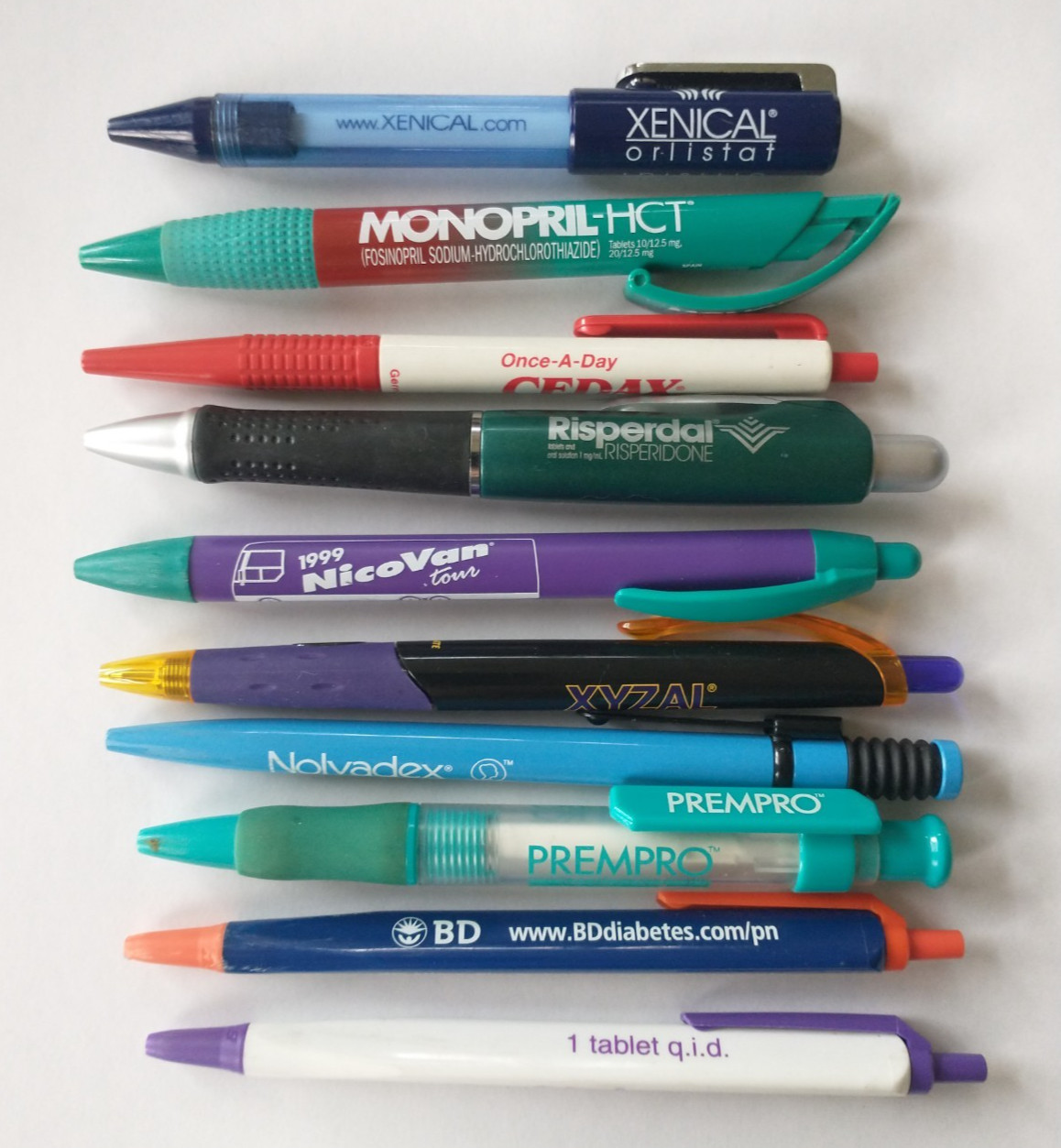 Lot of 10 Pharmacy Drug Representative Pens – Untested- Lot 1