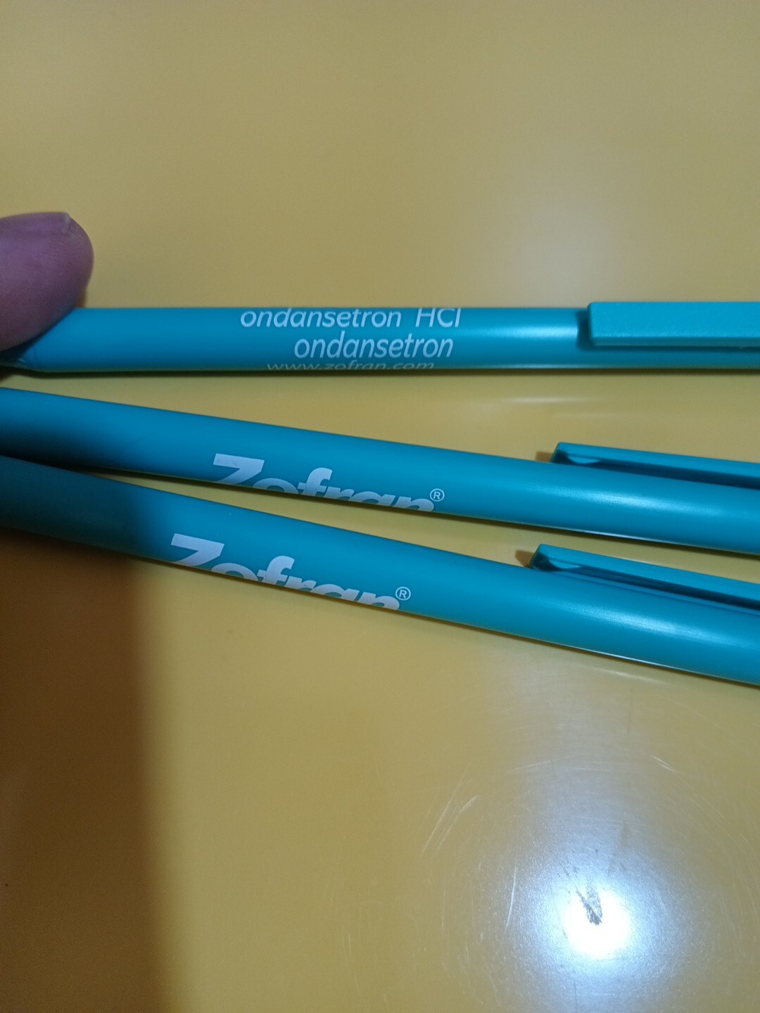 Set/3 Almost Vtg Pharmaceutical Swag-Zofran Ball Point Pens-Working-NOS
