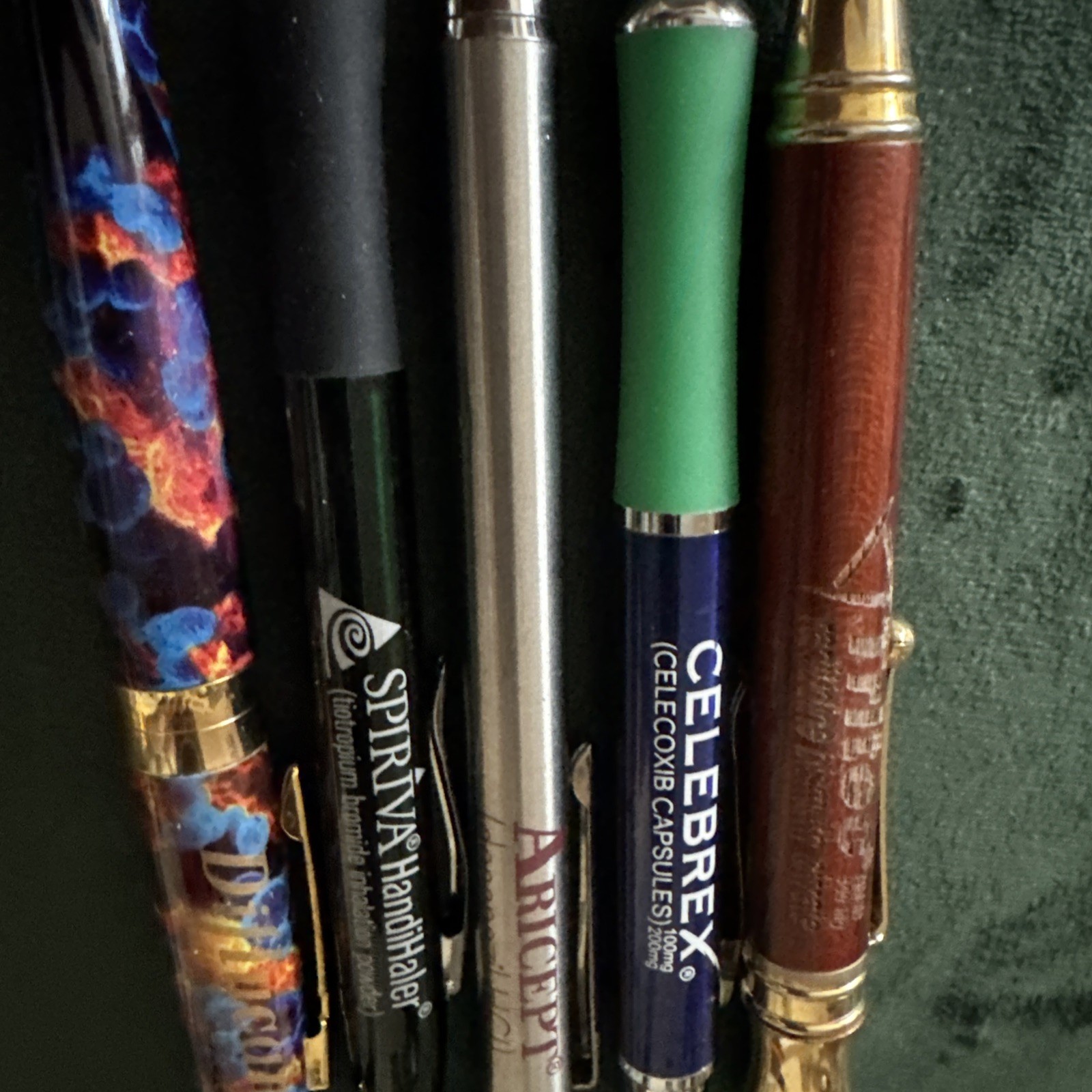 B20 Vintage pharmaceutical drug rep pens lot of 5 METAL