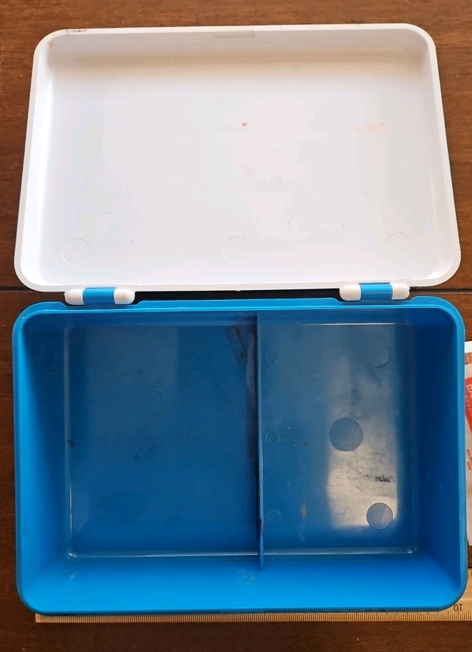 Vintage 1960s Johnson & Johnson First Aid Auto Kit Case w/ Supplies Plastic