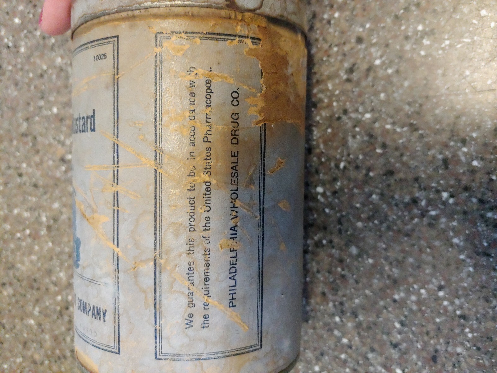 Vintage Medicine Container Optus Powdered Brown Mustard 8oz Empty Can