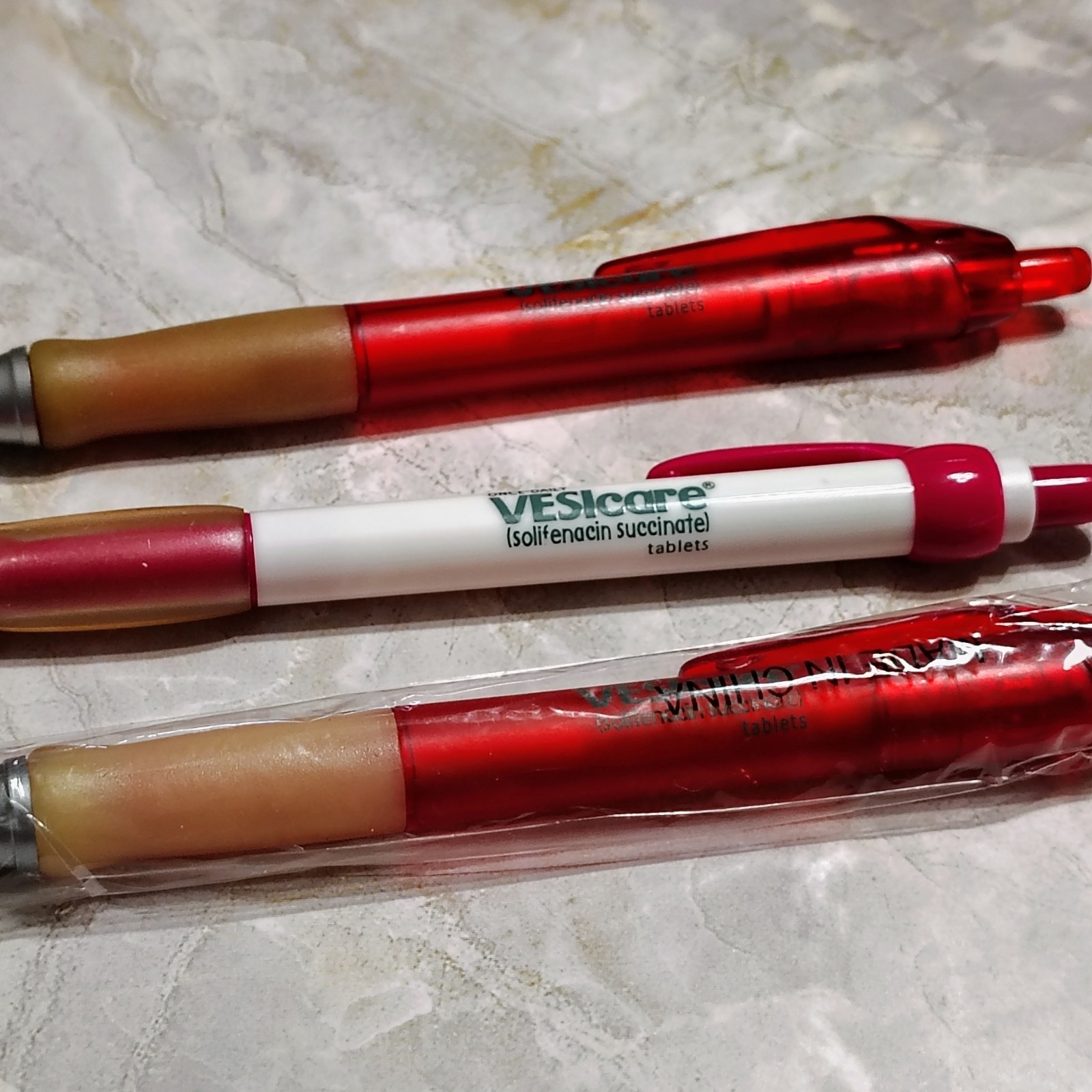 HTF Translucent Vesicare Pharmaceutical Drug Rep Lot of 3 Pens Medical